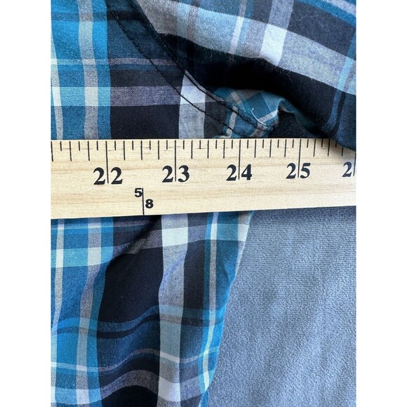 Helix Short Sleeve Button Up Shirt Black White Teal Plaid Mens Size XXL Colorful - Picture 6 of 7